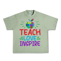 Oil Green teach love inspire Urban Heavy Tee - CowhideDigitalArt