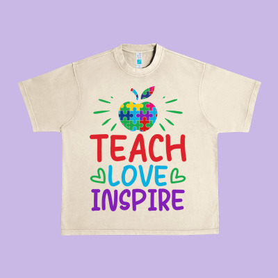 Teach Love Inspire Urban Heavy Tee Designed By Cowhidedigitalart