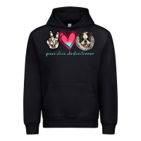 Black Peace Love Boston Terrier Urban Hoodie - Jasminsmagicworld