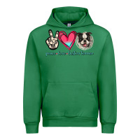 Emerald Peace Love Boston Terrier Urban Hoodie - Jasminsmagicworld