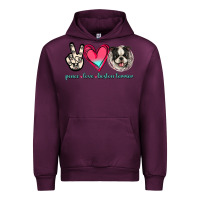 Mauve Wine Peace Love Boston Terrier Urban Hoodie - Jasminsmagicworld