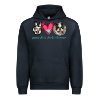 Navy Peace Love Boston Terrier Urban Hoodie - Jasminsmagicworld