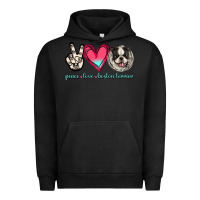 Pigment Black Peace Love Boston Terrier Urban Hoodie - Jasminsmagicworld