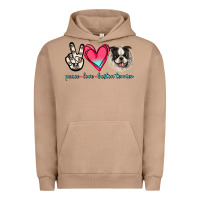 Pigment Burro Peace Love Boston Terrier Urban Hoodie - Jasminsmagicworld