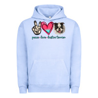 Pigment Grape Ice Peace Love Boston Terrier Urban Hoodie - Jasminsmagicworld