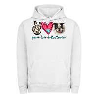 Pigment Lunar Rock Peace Love Boston Terrier Urban Hoodie - Jasminsmagicworld