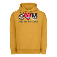 Pigment Peanut Butter Peace Love Boston Terrier Urban Hoodie - Jasminsmagicworld