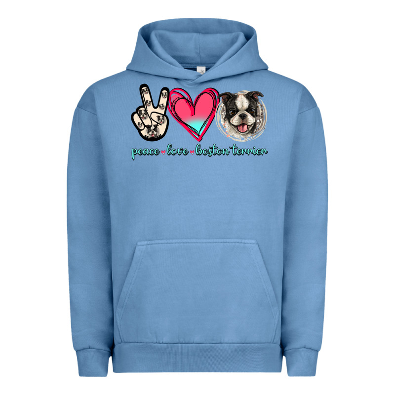 Peace Love Boston Terrier Urban Hoodie by Jasminsmagicworld | Teevron