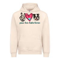 Sandshell Peace Love Boston Terrier Urban Hoodie - Jasminsmagicworld