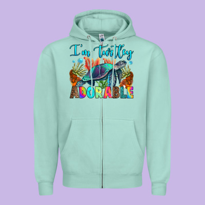I'm Turtley Adorable Zipper Hoodie Designed By Ranaportraitstore