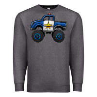 Charcoal Heather police car monster truck Premium Sweatshirt - Jasminsmagicworld