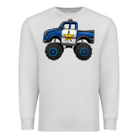 Dove Grey police car monster truck Premium Sweatshirt - Jasminsmagicworld