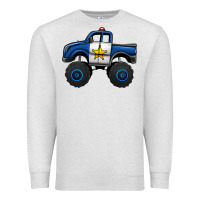 Oatmeal Heather police car monster truck Premium Sweatshirt - Jasminsmagicworld