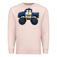 Pale Pink police car monster truck Premium Sweatshirt - Jasminsmagicworld