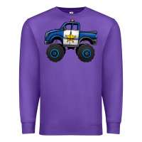Purple police car monster truck Premium Sweatshirt - Jasminsmagicworld