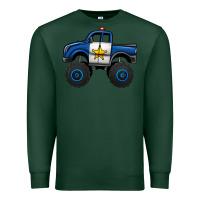 Sports Green police car monster truck Premium Sweatshirt - Jasminsmagicworld