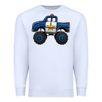 White police car monster truck Premium Sweatshirt - Jasminsmagicworld