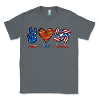 Charcoal Heather Peace Love America Classic Tee - Jasminsmagicworld