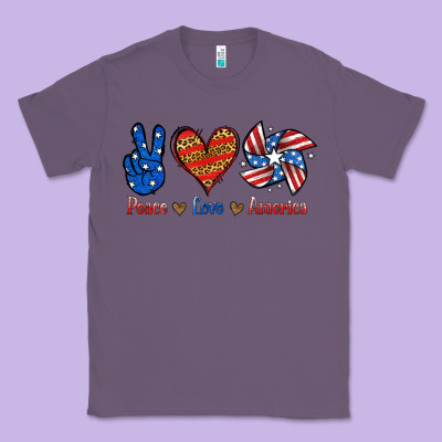Peace Love America Classic Tee Designed By Jasminsmagicworld