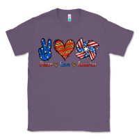 Lavender Peace Love America Classic Tee - Jasminsmagicworld