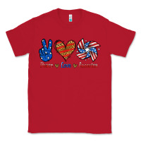 Red Peace Love America Classic Tee - Jasminsmagicworld