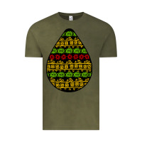 Vintage Olive african masks teardrop Vintage Tee - BundleAndBundleShop