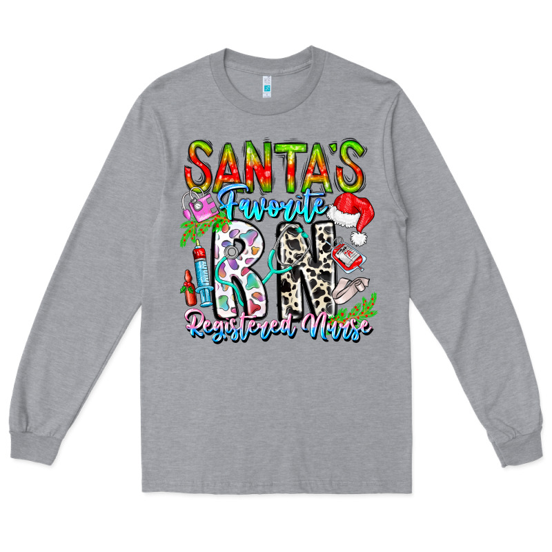 Santa's Favorite Rn Registered Nurse Long Sleeve Tee by CowhideDigitalArt | Teevron