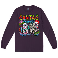 Plum Santa's Favorite RN Registered Nurse Long Sleeve Tee - CowhideDigitalArt