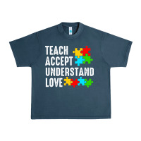 Midnight Navy Teach Accept Understand Love Urban Heavy Tee - CowhideDigitalArt