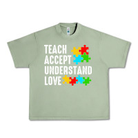 Oil Green Teach Accept Understand Love Urban Heavy Tee - CowhideDigitalArt