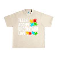 Sandshell Teach Accept Understand Love Urban Heavy Tee - CowhideDigitalArt