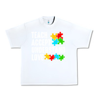White Teach Accept Understand Love Urban Heavy Tee - CowhideDigitalArt