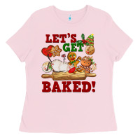 Bubblegum Pink let's get baked Ladies Tee - FaDigitalArtStudio