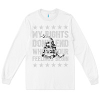 White My Rights Don't End Where Your Feelings Begin Long Sleeve Tee - artisFamous