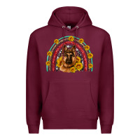 Burgundy german shepherd rainbow Premium Hoodie - Artiststas