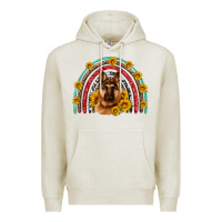 Oatmeal Heather german shepherd rainbow Premium Hoodie - Artiststas