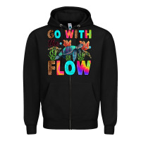 Black go with the flow Zipper Hoodie - RanaPortraitStore
