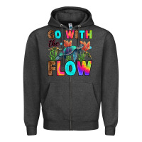 Charcoal Heather go with the flow Zipper Hoodie - RanaPortraitStore