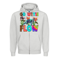 Dove Grey go with the flow Zipper Hoodie - RanaPortraitStore
