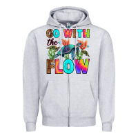 Heather Grey go with the flow Zipper Hoodie - RanaPortraitStore
