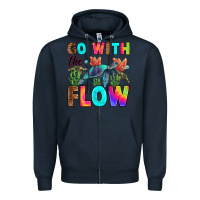 Navy go with the flow Zipper Hoodie - RanaPortraitStore
