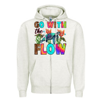 Oatmeal Heather go with the flow Zipper Hoodie - RanaPortraitStore