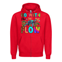 Red go with the flow Zipper Hoodie - RanaPortraitStore