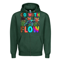 Sports Green go with the flow Zipper Hoodie - RanaPortraitStore