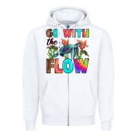 White go with the flow Zipper Hoodie - RanaPortraitStore