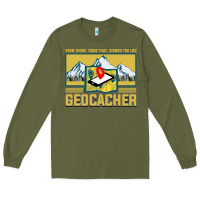 Army Green Geocaching, geocaching travel bug, geocache, Long Sleeve Tee - artisFamous