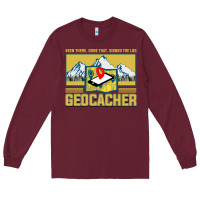 Burgundy Geocaching, geocaching travel bug, geocache, Long Sleeve Tee - artisFamous