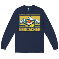 Navy Geocaching, geocaching travel bug, geocache, Long Sleeve Tee - artisFamous