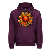 Mauve Wine Basketball Sunflower Urban Hoodie - Jasminsmagicworld