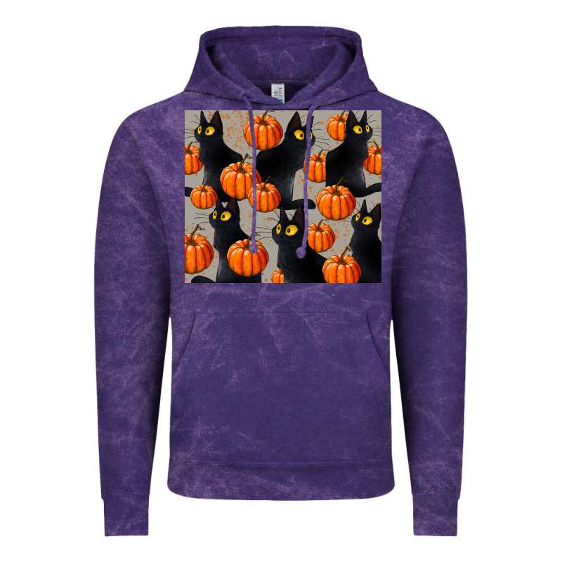 Black Cat With Pumpkins Tumbler Vintage Hoodie by LillyAllenDesigns | Teevron